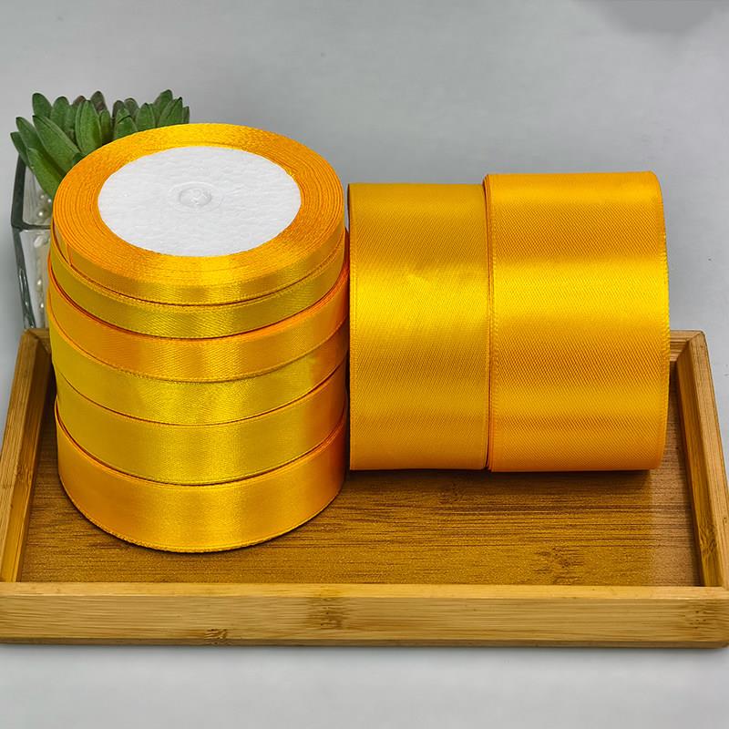 金黄色0.6~5cm丝带diy手工玫瑰花椅背蛋糕蝴蝶结装饰彩带织带绸带