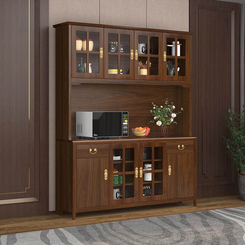 新中式餐柜高柜一体靠墙实木色客厅酒柜家用厨房柜子收纳柜碗盘柜,住宅家具,餐边柜,淘宝优惠券,粉丝福利购,淘宝优惠卷