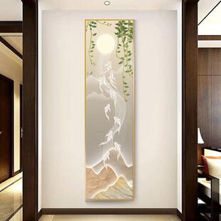 饰画壁画入窄轻 大气长条led走廊寓RKS九鱼图灯挂意玄户关过好道装