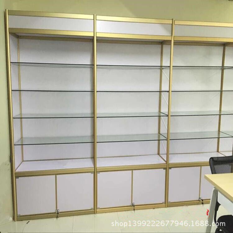 展示架饰品架钛合金槽板展柜药品柜化妆品玻璃柜烟酒柜台轻型货柜
