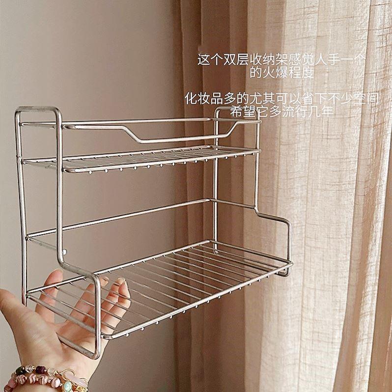 【家居好物】多功能不锈钢桌面置物架化妆品小杂物收纳整理架浴室