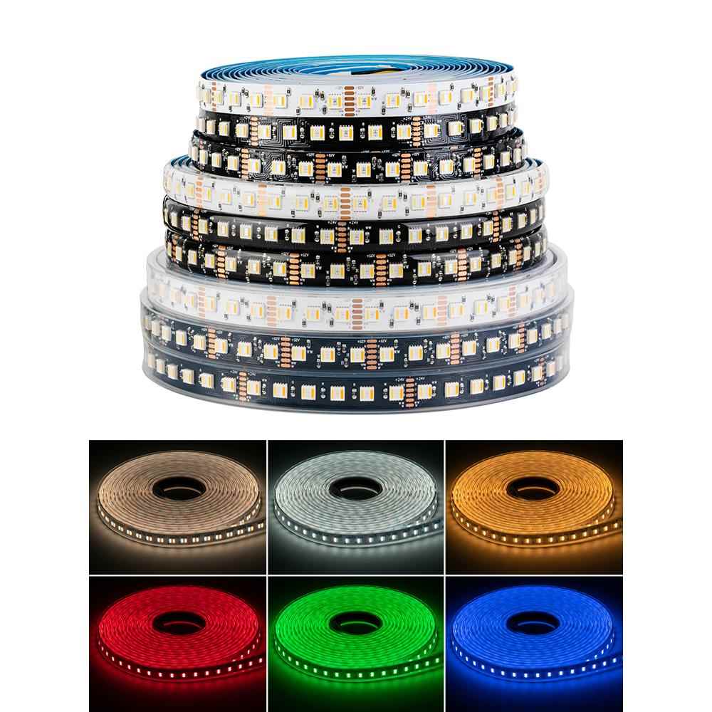 LED灯带5050RGBCW五合1冷暖白光贴片高亮灯珠室内装饰灯12V软灯条