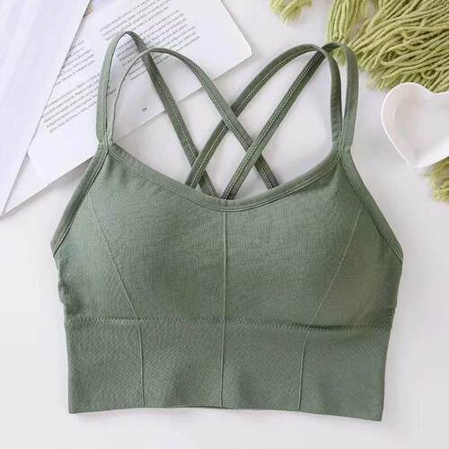 Sexy Women Tops Back Cross Strap Tank Top Push Up Running Sp