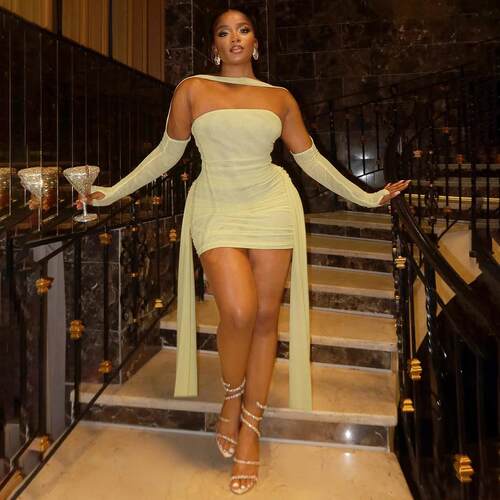 Twopiece Set Womens Sexy Backless Mini Dress Set Sleeveless