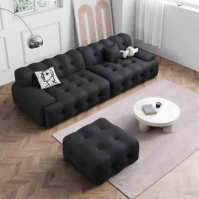 意式极简罗奇堡布艺发沙现红代简约客小户型设计师厅网直NVG排沙