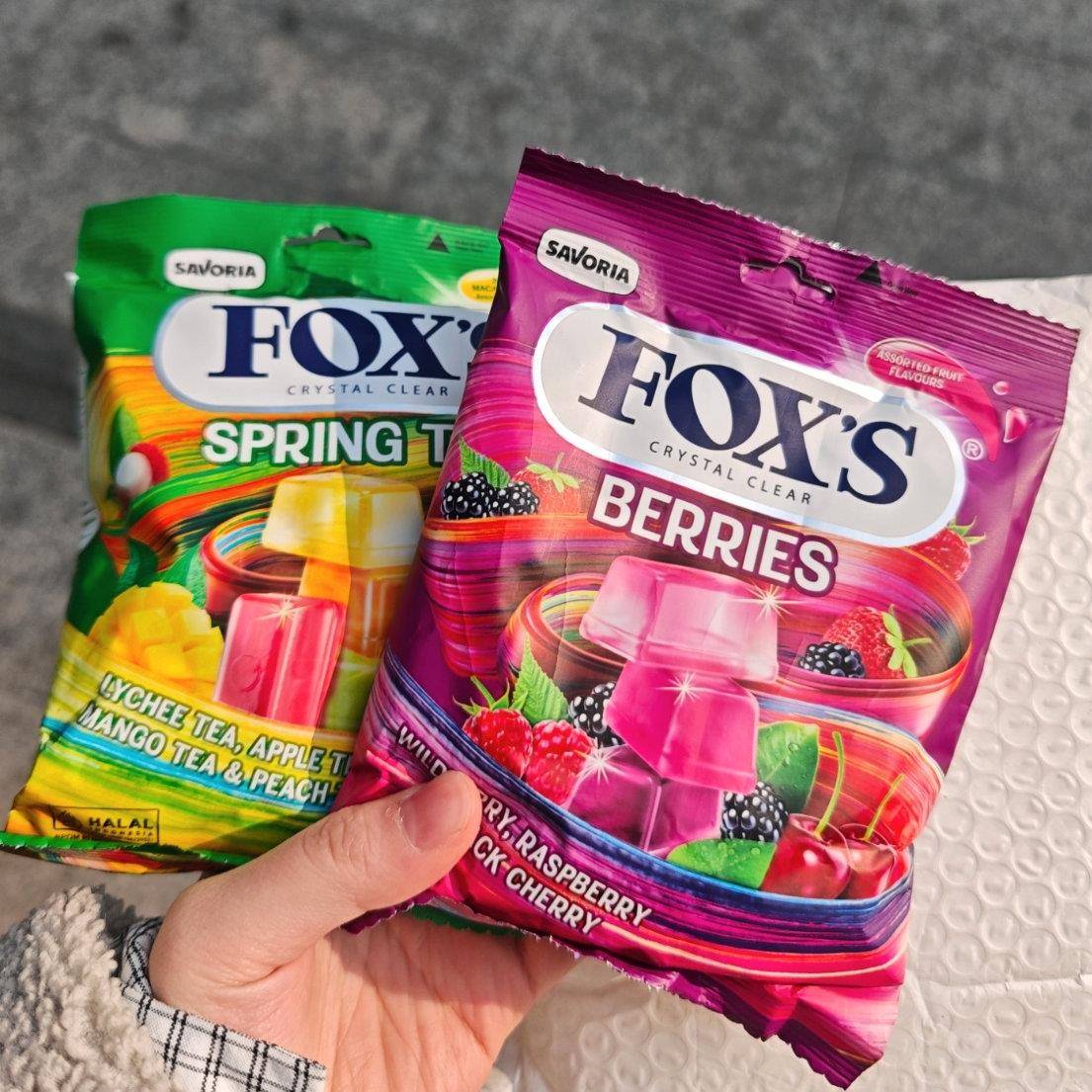 新货FOXS四季茶味硬糖水晶糖什锦水果糖混合果汁水果杂莓硬糖