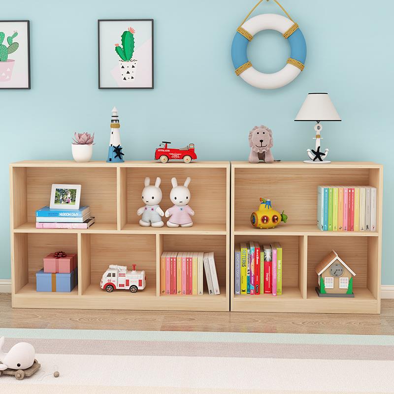 儿童书架实木窗下宝宝玩具架自由组合小书柜落地学生收纳书架书柜