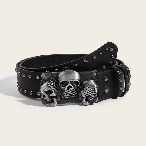 Belt Skull belt punk Button 皮带骷髅头腰带朋克按扣