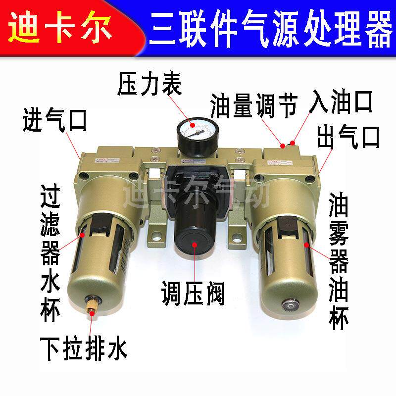 气源处理器AC5000-10 06三联体SMC型 过滤器油雾器空气油水分离器