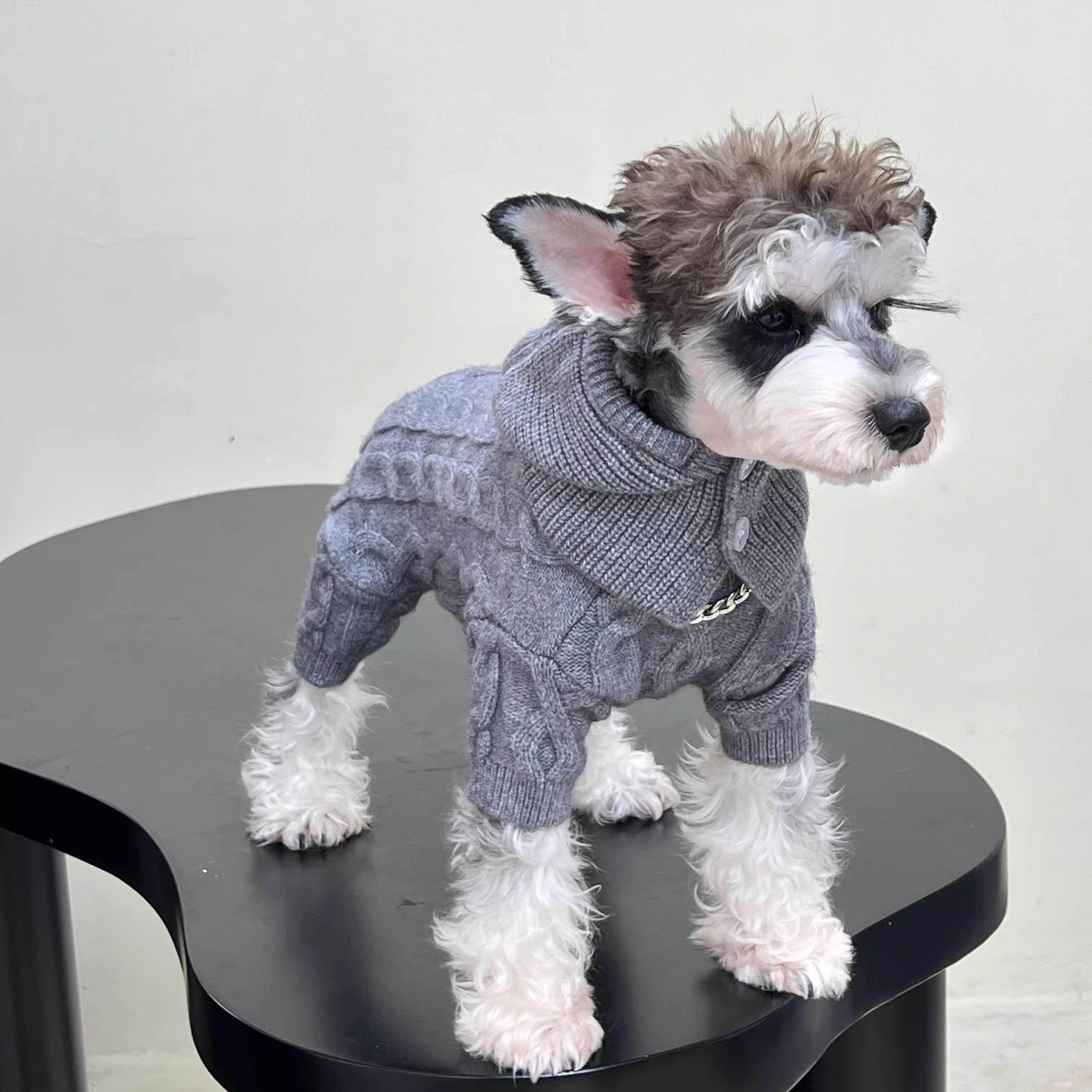 宠物小狗狗红色四脚针织毛衣雪纳瑞西高地秋冬款保暖衣服冬季帽子