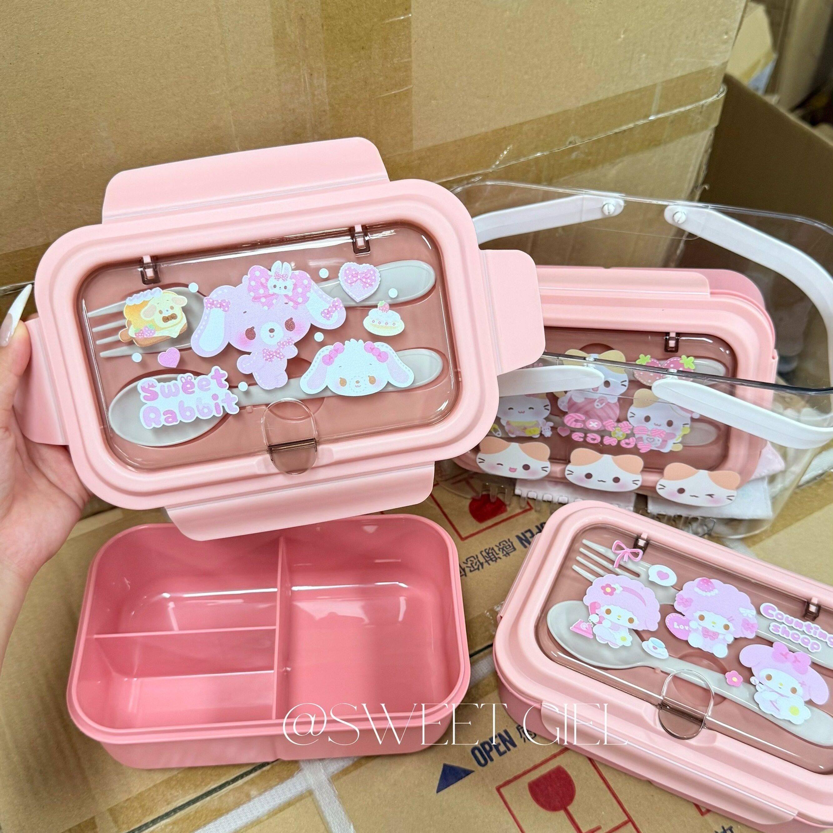 1个甜妹u-原创可爱小美餐盒打饭盒便当盒上班族饭盒可微波炉加热
