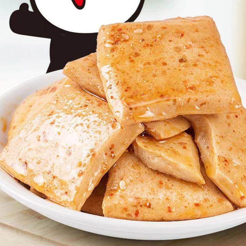 盐津铺子鱼豆腐500g香辣蟹黄味31度鲜休闲小零食宿舍办公小吃