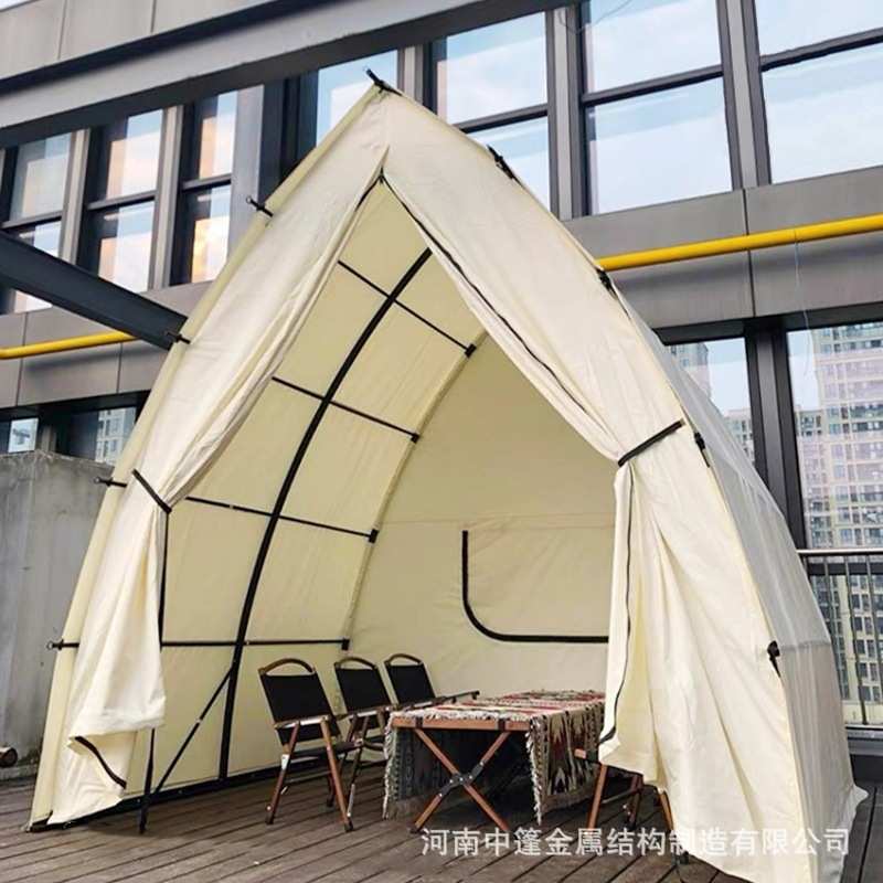 三角帆船帆船餐饮红小景区风单层户外民族网帐篷露营餐厅帐篷营地
