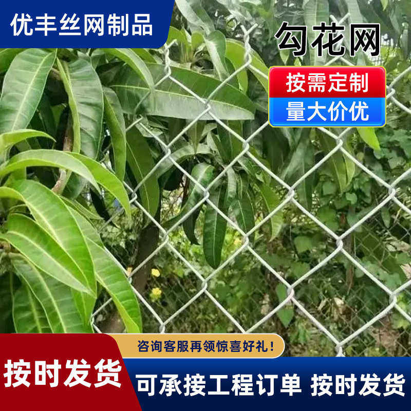 畜牧养殖菱形钢丝围栏果园圈地球场安全防护网热镀锌勾花网