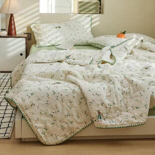 A类全棉双层纱大豆被子被芯夏季 纯棉空调被20%大豆夏凉被可洗 薄款