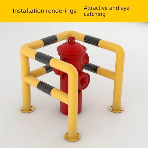 消火栓防撞护栏钢管l型口式隔离栏杆转角围栏车间消火栓护栏