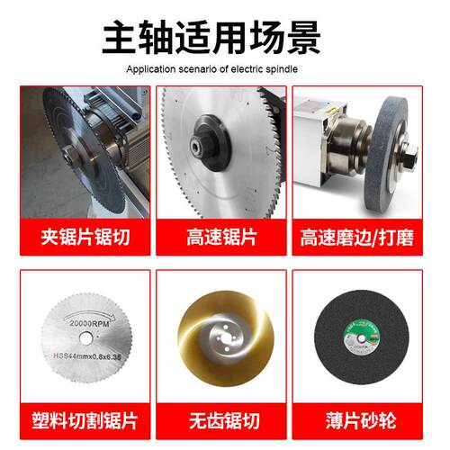 锯片电机夹锯片主轴7.5kw夹砂轮打磨抛光切割片6000rpm锯切电动机