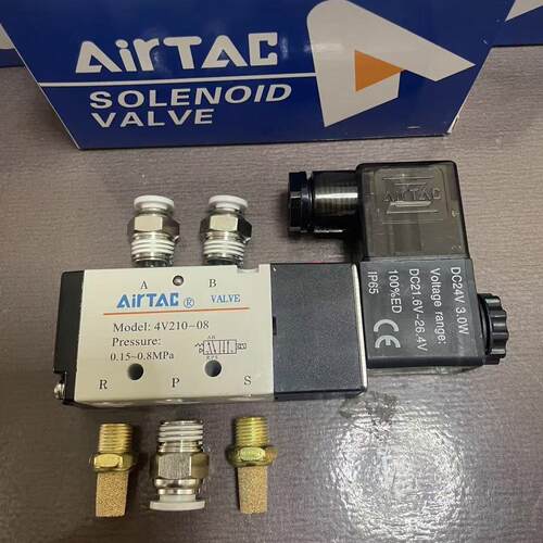 亚德客气动4V210-08 4V系列110,210,310气动电磁阀配接头和消音器