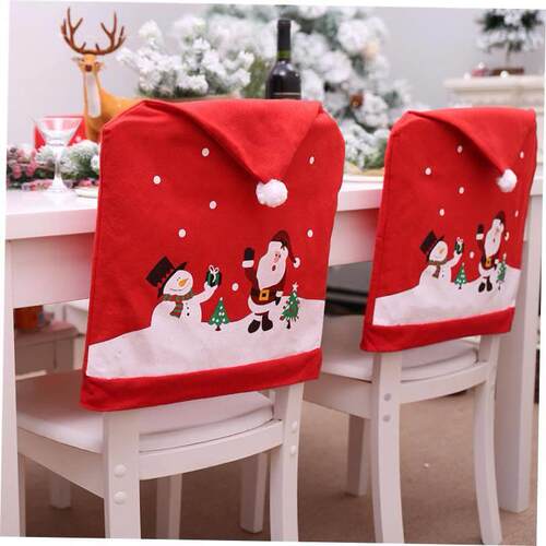 christmas decoration Cartoon Christmas chair with Santa hat