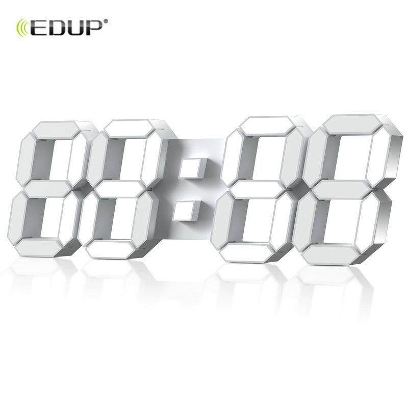 LED时钟英文版3D数字立体简约温度夜光挂壁静音遥控闹钟挂钟