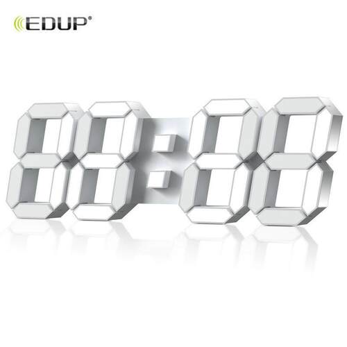 LED时钟英文版3D数字立体简约温度夜光挂壁静音遥控闹钟挂钟
