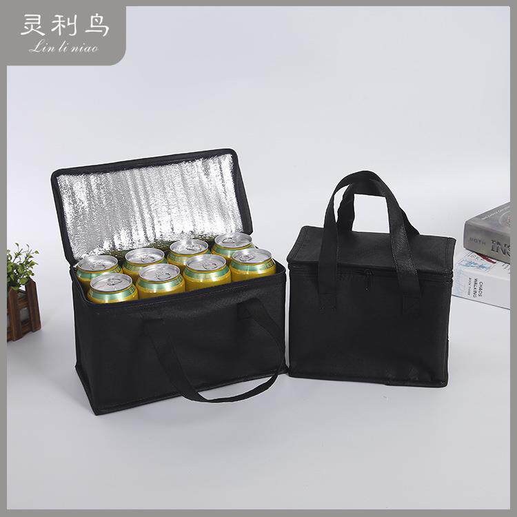 厂家无纺布铝箔保温袋广告外卖保鲜包手提拉链冰包冷藏野餐包