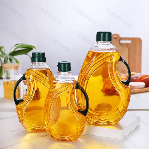 现货1/1.5/1.8/2.5/2.7升透明塑料油桶油壶带把手塑料空桶