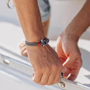 MKENDN Bracelet Steel Survival Stainless Black Men shape