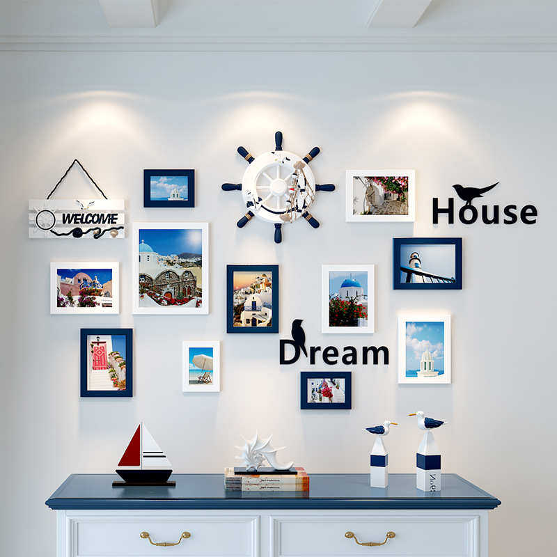 11N简约现代照片墙装饰客厅免打孔创意组合相框挂墙相片墙相册,家居饰品,照片墙,淘宝优惠券,粉丝福利购,淘宝优惠卷