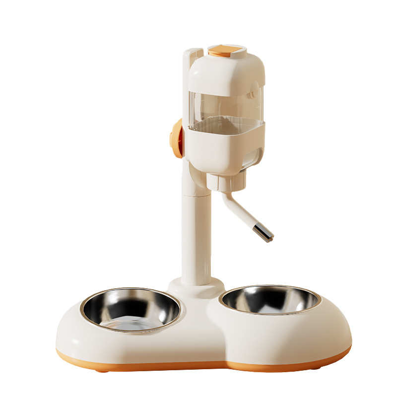 立式狗狗滚珠自动饮水器宠物可调节喂食宠物不锈钢防打翻双碗猫碗
