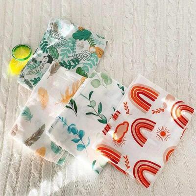 Muslin 70%Bamboo 30%Cotton Baby Blanket Infant Bebe Bed Soft