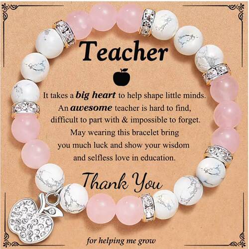 Natural Stone Teacher Bracelet Gifts for Women,thank You