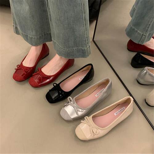 早秋内增高红色晚晚鞋婚鞋春夏季新款方头仙女风蝴蝶结小个0831d