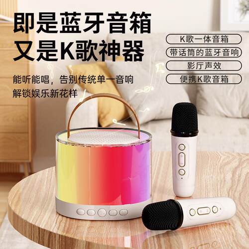 D02家用K歌音箱便携式话筒音响音箱迷你蓝牙小音箱音响蓝牙高品质