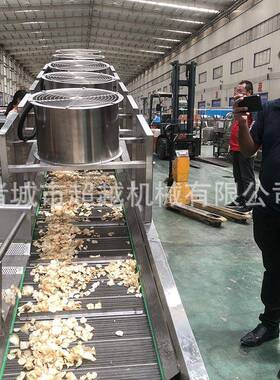厂家商用全自动木薯片油炸生产线薯片油炸机全自动生产线