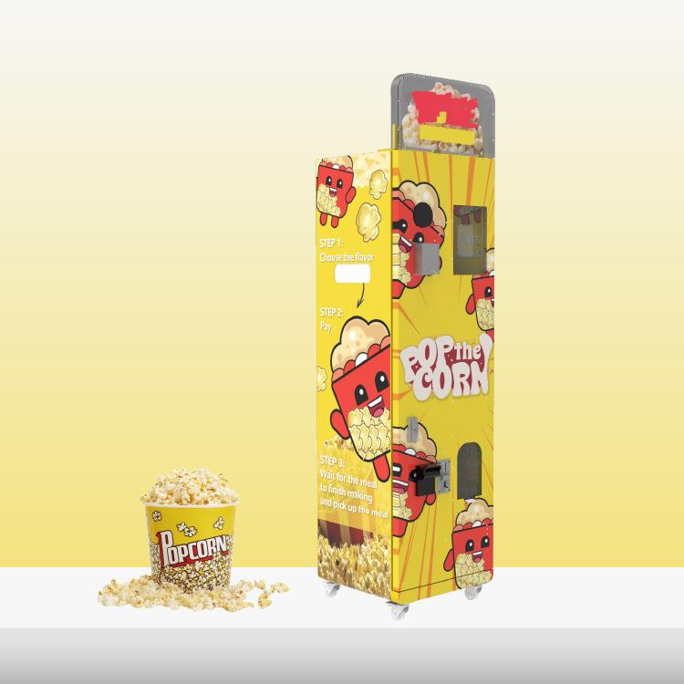 小型全自动爆米花机两种口味一键自助售卖操作简单快捷支付