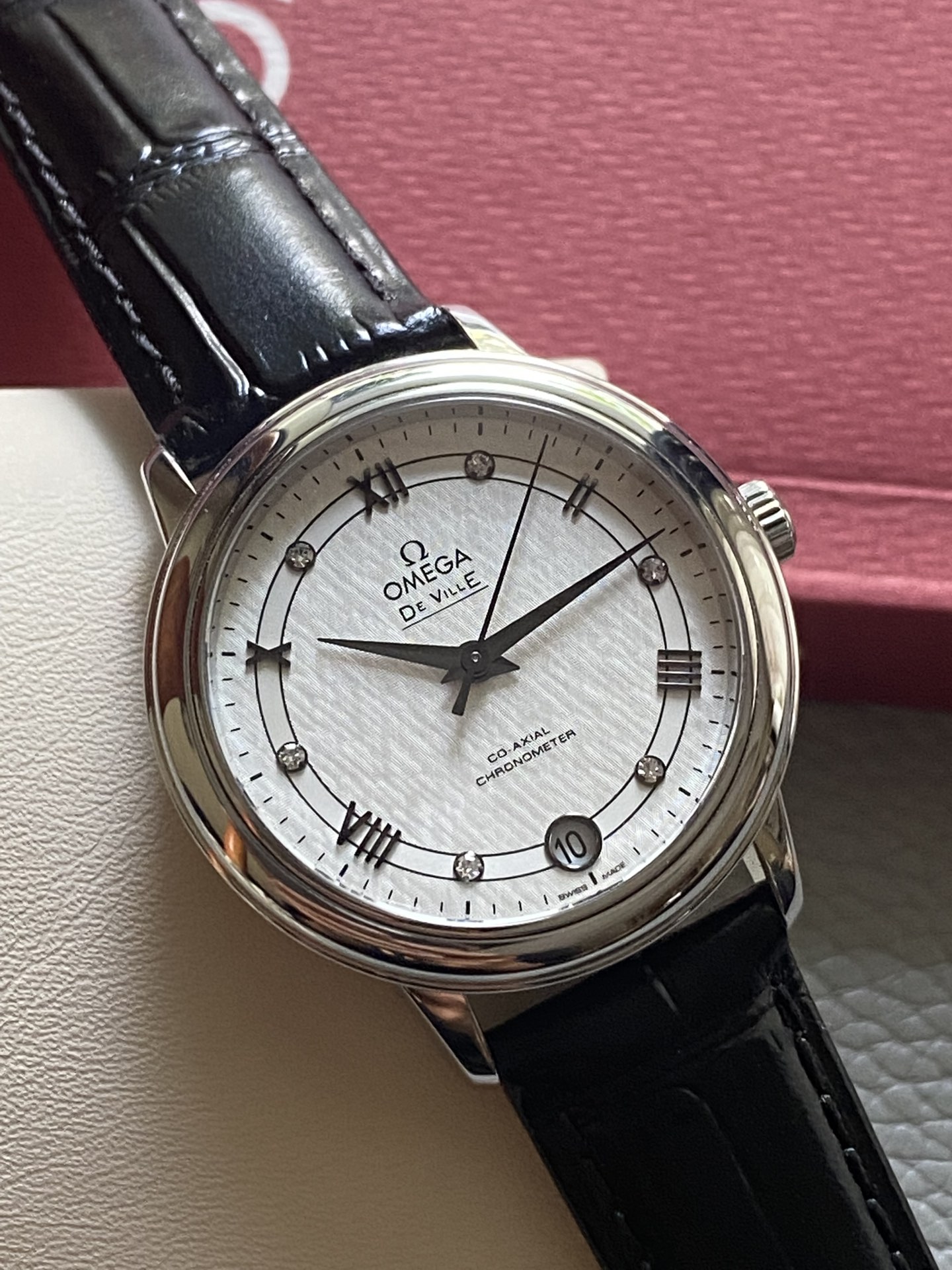 [9.8新]欧米茄碟飞手表女款33mm自动机械腕表424.13.33.20.52.002