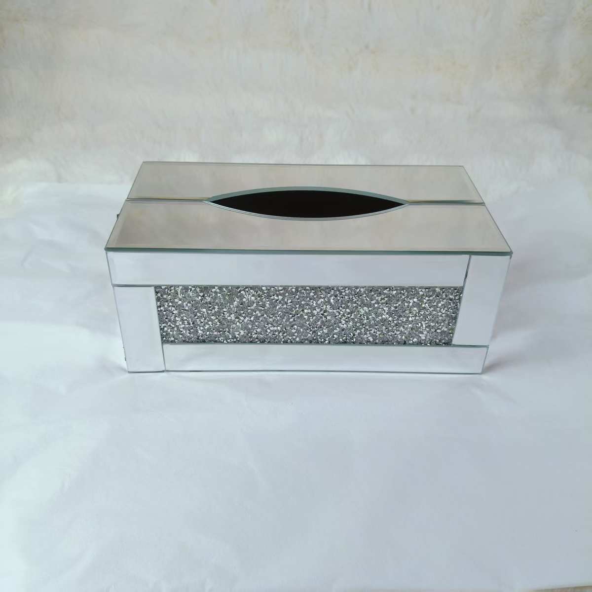 感纸盒桌面床头柜创意抽盒奢纸巾盒茶几风简约酒店轻纸巾水晶高级