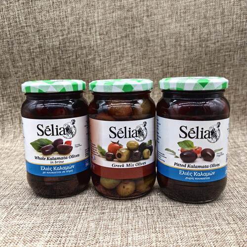 希腊进口奥帝卡拉玛塔去核橄榄 有核红橄榄Kalamata Olives370g