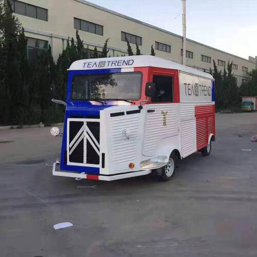 雪铁龙复古餐车户外岗亭售货岗亭商业街雪铁龙餐饮售卖车