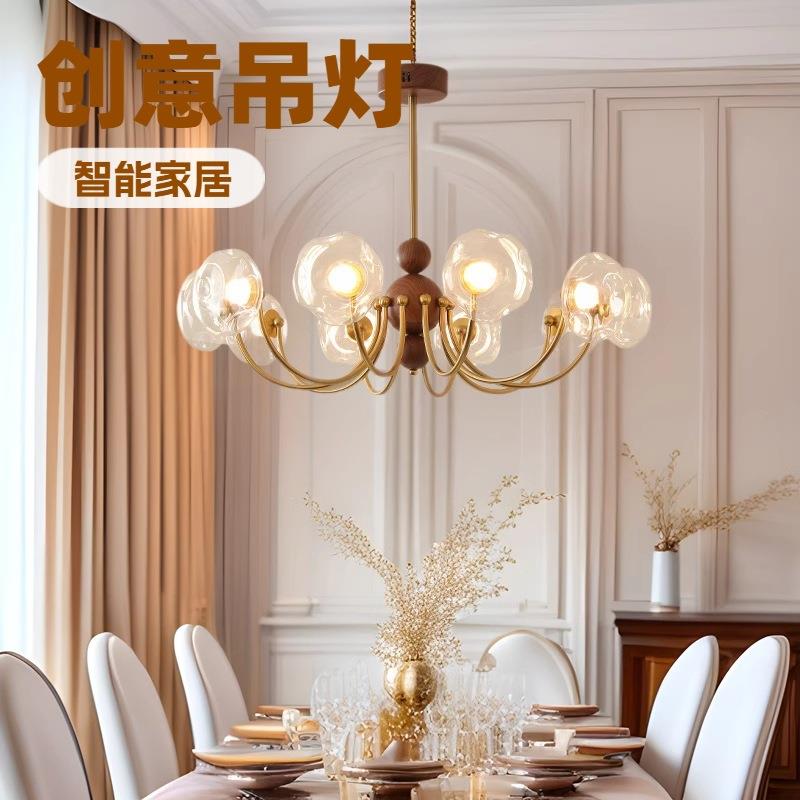 新款中古风创意客厅吊灯现代法式餐厅灯卧室书房枝型灯具中山灯饰
