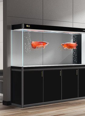 yee鱼缸客厅2024新款大型办公室高端超白金晶水族箱底滤龙鱼缸