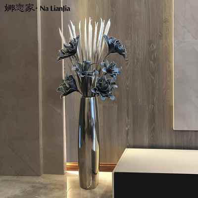 高档装欧式轻奢陶落地大瓷花瓶摆件客厅高端插花仿花电真视柜饰艺