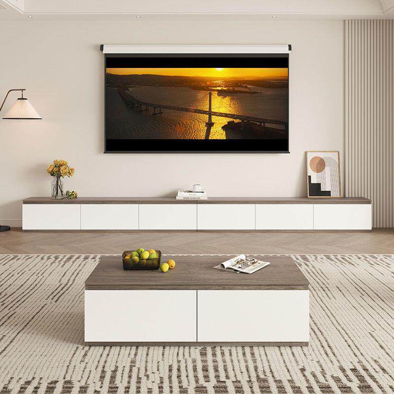 简约现代电视柜茶几组合一体柜小户型客厅电视柜极简电视落地矮柜