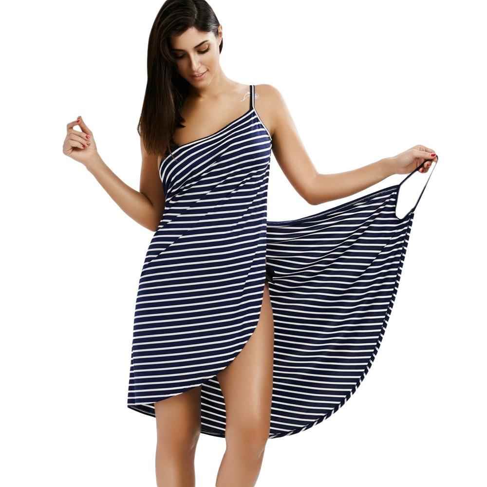 Summer sexy beach dress holiday dress striped suspender