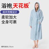 简约休闲情睡袍家居男士 J8942面料 女士衣加厚加绒防寒袍多浴侣款