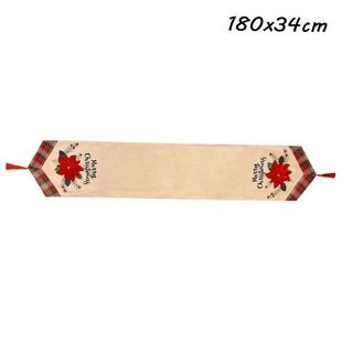 Tree Christmas Runner Table Flower Linen