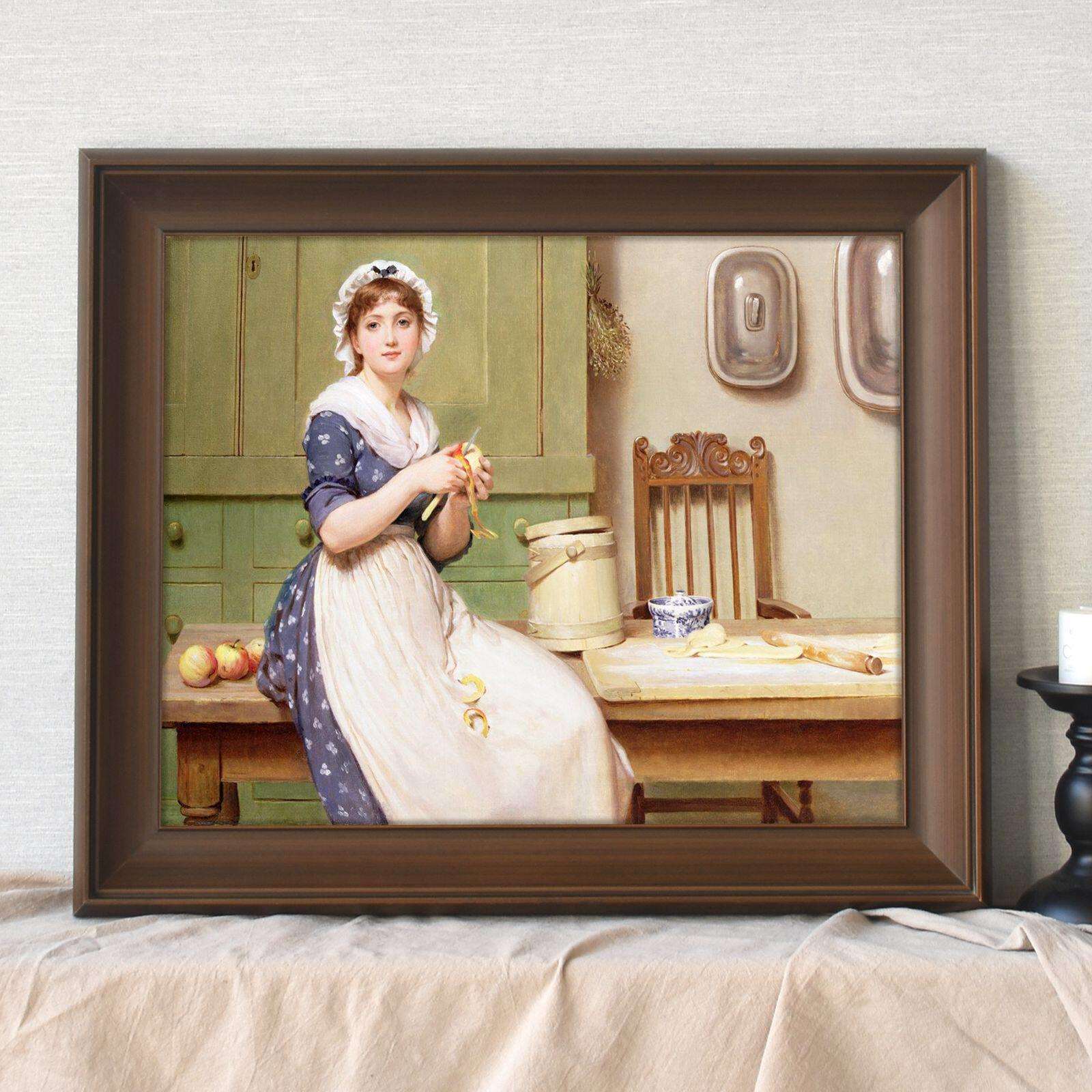 蒙娜丽莎线条装裱客厅纯实木画框木质画框擦色棕色实木线条框线20