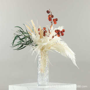 现代简约轻奢家居透明树脂花瓶装 摆件 饰品样板房整体现代花艺软装