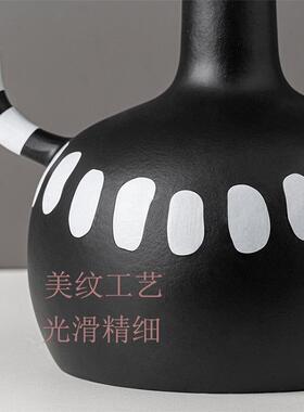 新款直销现代北欧黑白斑点花瓶花器意式极简软装样板间数量家居装